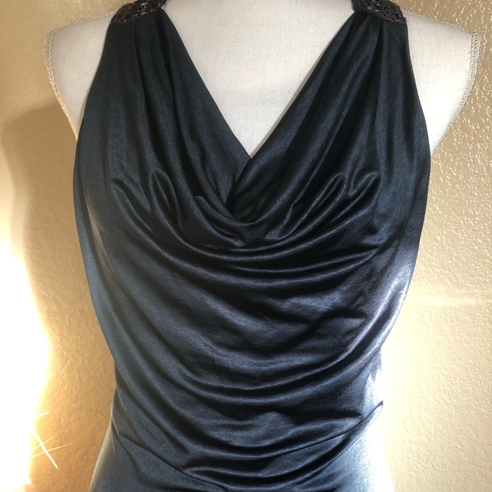 Navy Blue Classy Cocktail Mini Dress